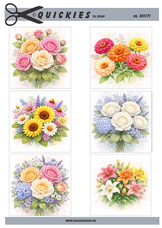 Små blomsterbuketter Quickies til scrap